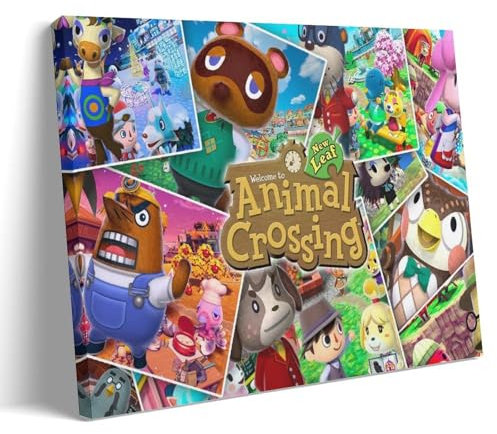 Animal Crossing Friends Cartoon Collection Poster Dekorative Malerei Leinwand Wandkunst Wohnzimmer Poster Schlafzimmer Malerei,Wandkunst Bilddruck Moderne Familienzimmer Dekor 08x12inch(20x30cm)