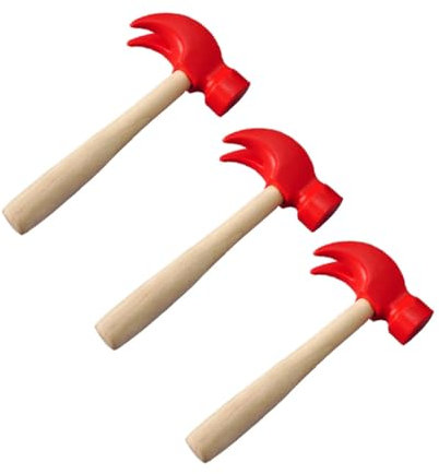 FUNNETOYU 3pcs Boys and Girls Toys Wooden Hammer Boys and Girls Building Toys Simulation Hammer Diy Plaything