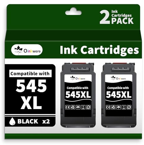 OINKWERE PG-545 XL Schwarz für Canon 545 XL Schwarz Patronen 545 Black für Canon Pixma TS3350 MX495 TR4550 TS3150 TR4551 MG2550s MG2555s TS3151 MG3050 TR4600 MG2950 (2-schwarz)