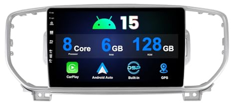 MISONDA [6G+128G] Autoradio Android 15 Für Kia Sportage 4/KX5 2016-2018 Rückfahrkamera und Mikrofon 9 IPS mit Kabelloses Carplay Android Auto WLAN Lenkradsteuerung Bluetooth 5.0 RDS USB