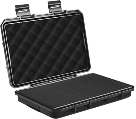 Fenteer Hard Carrying Case with Foam Organizer Box Universal Weatherproof Carry Case Sealed for Parts Precision Instrument, Black M