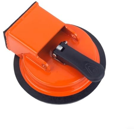 Helilyco Glas-Saugnäpfe mit Gummihammer zur Befestigung von Laminatböden und schweren Glasplatten, Orange (Saugnapf)