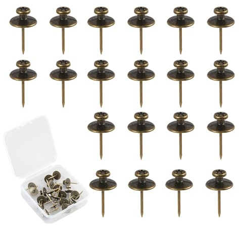 20pcs Push Pins Picture Hangers Nails Double-Headed Wall Nails, Decorative Bronze Wall Nails for Drywall, Small Picture Hooks with Star Head for Photos, Artwork, Keys and Home Office Wall Decor