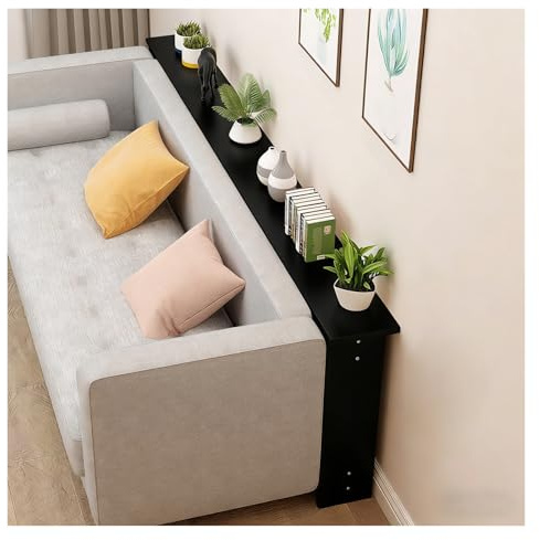 Consolle dietro divano Behind Couch Table Skinny, Wood Sofa Tables Narrow Long 31 39 47 59 Inches, Narrow Console Table for Entryway Hallway Living Room Decor(Black,47.2x3.9x25.6in/120x10x65cm)