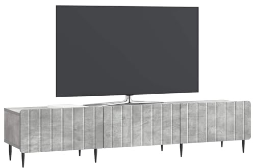 vidaXL TV-Schränk Betongrau 147 x 34,5 x 32 cm Holzwerkstoff, Wohnzimmer Sideboard, rechteckig, viel Stauraum, moderner TV-Schrank, praktischer Unterhaltungsbereich, MDF