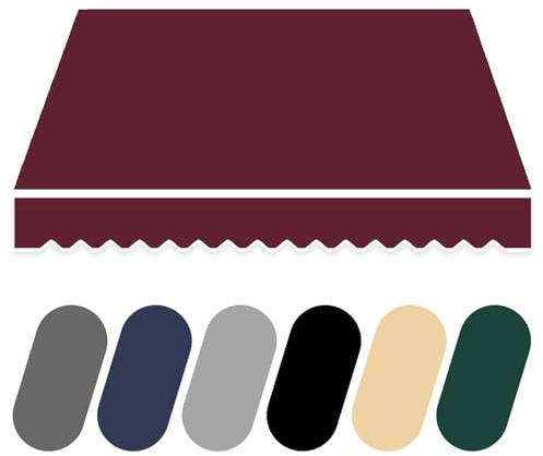 Tela de Repuesto para Toldo Exterior 3x2.5m, Lona De Repuesto Retráctil para Toldo De Patio, 3x2m 4x3m 5x3m Impermeable Lona Recambio para Toldo Jardín Terraza Balcón(Size:3x2.5m,Color:Rojo vino)