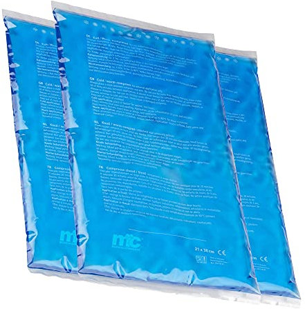 Medicalcorner24 Kalt Warm Kompresse, Gel, Mikrowellen geeignet, 21 x 38 cm, 3 Stück