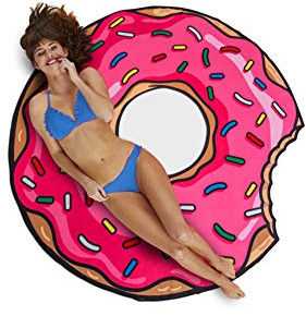 BigMouth Donut Badetuch aus Mikrofaser, mehrfarbig, 152 x 152 x 1 cm