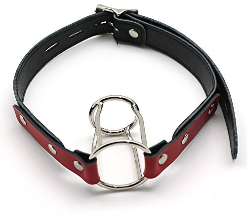 Doppel O-Ring Knebel BDSM Bondage Mundknebel rot, Ringknebel für Sex Frauen Mundknebel Sexspielzeug Offen