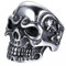 JewelryWe Schmuck Biker Herren-Ring, Edelstahl, Gotik Große Schwer Totenkopf Schädel, Schwarz - Größe 57