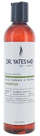 Dr. Yates MD Hydrating Shampoo, Hydrates Hair and Supports Fuller, Thicker Hair (8 oz)