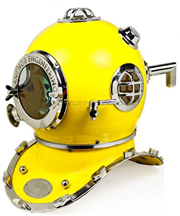 Nagina International House Of Antique Mark V - Casco de buceo marítimo de 18 pulgadas, réplica de equipo de buceo vintage