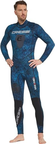 Cressi Tokugawa Man Monopiece 3mm Traje de Neopreno de una Pieza, Men's, Azul Camuflaje, L