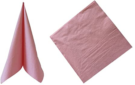 Zelltuch-Servietten 3-lagig 33 x 33 cm - 1/4 Falz (250 Stück / 1 Pack, ROSA)