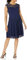 Meetjen Damen Festliche Cocktailkleid Elegante Abendkleid Hochzeitskleid Knielang Brautjungfern Midi Spitzenkleider Navy 2XL