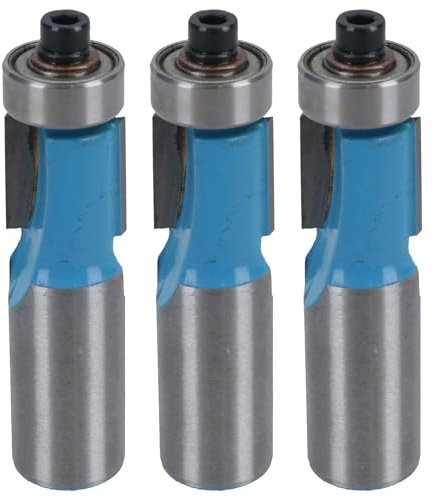 3 Pack Flush Bearing Guided Trim Router Bit 15mm Depth Cut Tool 1/2 Shank