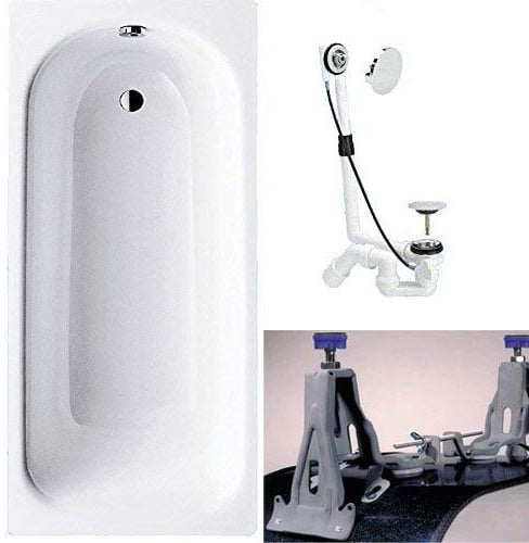 KALDEWEI Saniform Plus Stahl Badewanne inkl. Fußgestell Badewannenfüßen [160x70cm]