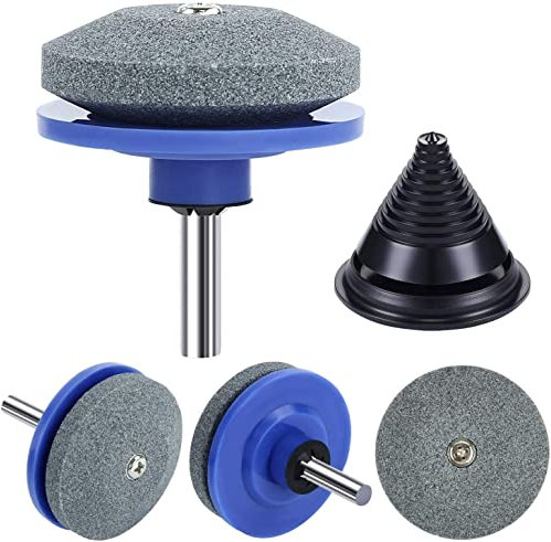 M MUNCASO Lawn Mower Blade Sharpener, Lawn Mower Blade Sharpening Kit for Any Power Drill/Hand Drill, Includes Blade Balancer