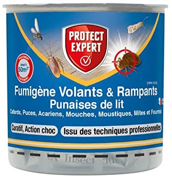 PROTECT EXPERT Fumigène Anti-Punaise De Lit - 10g - Elimine Les Larves & Punaises De Lit & Acariens sans Dépôts Visibles ni Odeurs Persistantes - Curatif & Action Choc PUMIG10