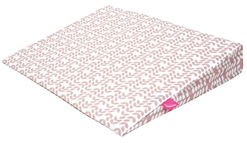 Baby Keilkissen 60x45 cm inkl. abnehmbaren Bezug aus 100% Baumwolle und wasserdichte, luftdurchlässige Moltonunterlage aus Baumwolle unter dem Bezug, Blatt rosa classisc