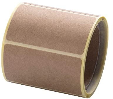 MD Labels självhäftande kraftklistermärken på rulle – 50 x 30 mm – 100 stycken – hylsa 40 mm slätt papper – dekorativa etikett-brun-presentetiketter