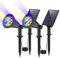 T-SUN 7 LED RGB Solarstrahler Solarleuchten, 2-in-1 Wasserdicht Solar Gartenleuchten Solarlampe Außen Wandleuchte mit 3M Kabel, 7 Farbwechsel Gartenbeleuchtung für Hof, Rasen, Wege(2 Stück)