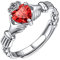 ChicSilver Silber Fingerring mit Keltischer Knot Symbol Damen Mädchen Ring mit Rubin Gebursstein Partnerring Freundschafts Fingerring für Paar Pärchen