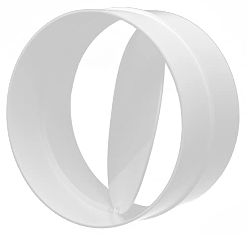 H&C VENT Conector de Brida para Ventilación 125mm con Válvula │ Conectores de Tubo PVC Flexible, Aluminio Manguera Conducto │ Placa de Pared │ Extractor Cocina Tubo Aire Acondicionado Secadora Rejilla