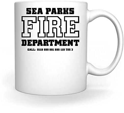 The IT Crowd Sea Parks Fire Dept Tasse Weiß Für Kaffee Tee Cappuccino Kakao Mug White Coffee Tea Cacoa