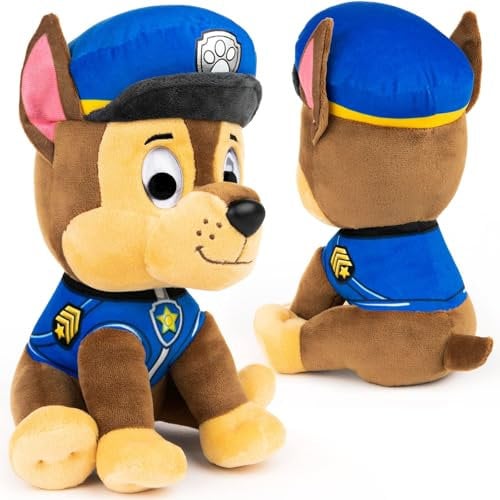 PAW PATROL – Plüschfigur 40 cm – Chase, Polizeiwelpe – Waschbar an der Oberfläche – Paw Patrol Spielzeug für Babys ab 12 Monaten