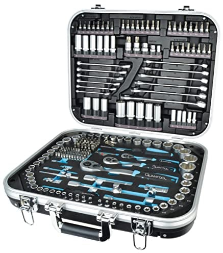 Quantool Steckschlüsselsatz, 1/4 Zoll, 3/8 Zoll und 1/2 Zoll, 227-teilig | Q25000