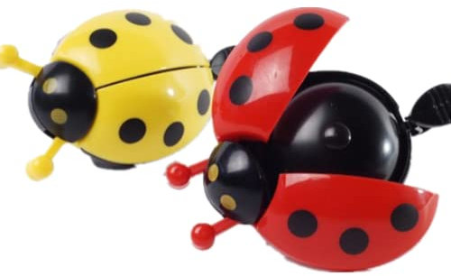 Luoyuanjia 2 PCS Campanello per bicicletta carino campanello per bicicletta bambini anello animale coccinella forma bambino bici campana coccinella campana accessori bici per bambini divertimento