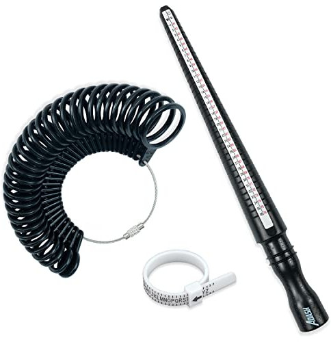 ADASH Ring Sizer UK, A-Z Ring Measurement Tool, with Ring Size Guide Chart for Women & Men, a Handy Ring Gauge UK Sizes (Mandrel, Sizer and Belt)