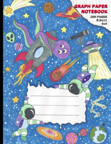 Big Fat Math Notebook School 4x4 | 200 Pages | 8.5x11 | Quad Ruled Notebook for Students with 1/4 inch Squares: As Graph Paper Notebook for School & Learning