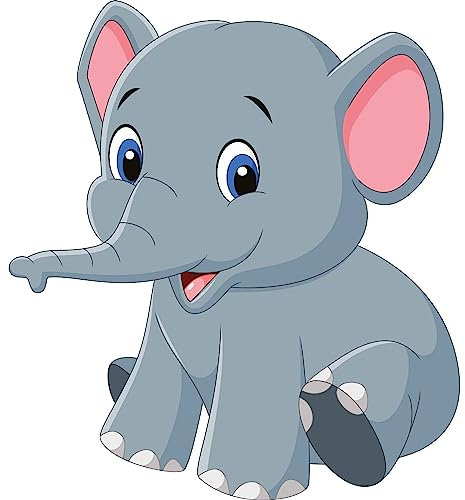 kleberio Aufkleber Baby Elefant wasserfest Familie Aufkleber Steppe Wüste lächeln Afrika Tier Sticker Dschungel Deko Autoaufkleber 11 x 10 cm