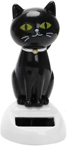 BWESOO Black Solar CatDoll Dancing Cat,Figure Car Ornament,Dancing Ornaments Solar Powered Car Decoration, Desktop Deco, Gift Window Party Car,Desk Home Furniture for Display