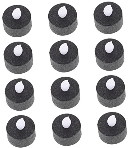 MAGICLULU 12St Kerzenlicht Batterie Teelichter flammenlose teelichter Kerzenlampe schwarze Kerzen batteriebetriebene Kerzen elektrische Kerzen romantisch kleine Kerze Pailletten Plastik