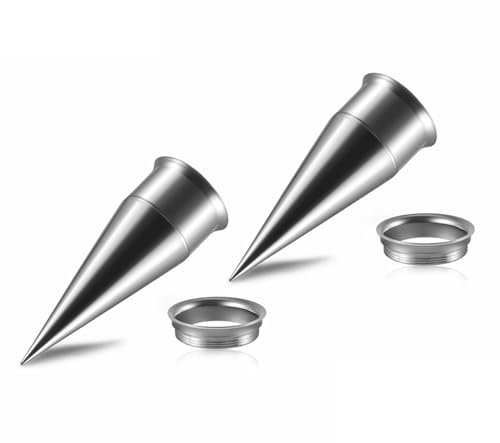 ANAZOZ Ohr Tunnel 14mm, Flesh Plug Edelstahl 2er Set Dehnstäbe Tunnel Herren, Ohr Expander Ohrringe Silber