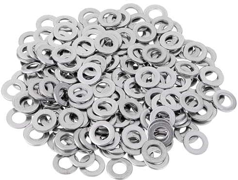 Arandelas de acero inoxidable 304, 200 unidades M6 planas, juego de arandelas de seguridad, surtido de arandelas de seguridad, arandelas de metal para tornillos, pernos, muebles DIY