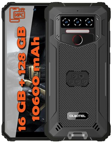 OUKITEL WP23 PLUS Android 14 Rugged Smartphone 10600mAh Telefono Indistruttibile, 24 GB+256GB/1TB Rugged, 6.52 HD+ 13MP+5MP Dual 4G SIM/Face ID/NFC/OTG/GPS [Classe di efficienza energetica A+++]