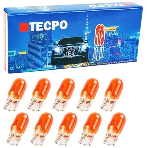 TECPO 50x Glühbirne Blinker Birnen Seitenblinker 12V 5W Orange Gelb WY5W