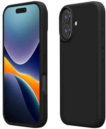 kwmobile Handyhülle für iPhone 16 Plus Hülle, für iPhone 16 Plus Case - Hülle Silikon - kabelloses Laden - Schwarz