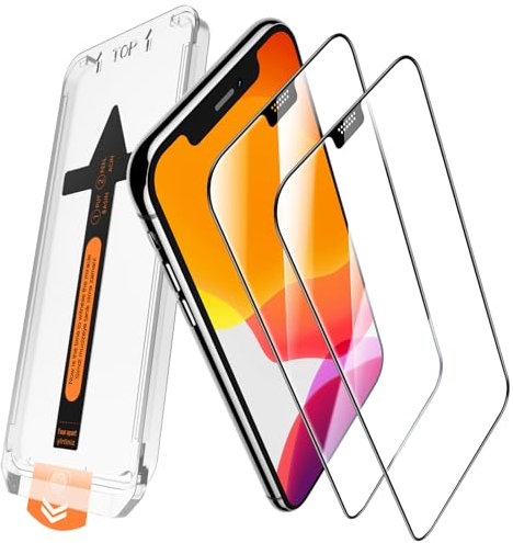 JEHOO 2 Pack for iPhone 11/iPhone XR Screen Protector 6.1 Inch, HD Clear Auto-Dust Removal, Auto Alignment Install, Full Coverage Premium Tempered Glass, Anti-Scratch, High Transparency