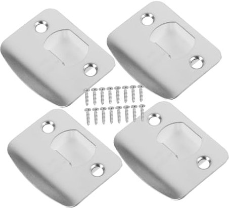 HONMEET 4 Set Metal Door Strike Plate Lock Tongue Buckle for Yale Door Bolt Lock