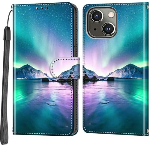 Salanheo Wallet Case for iPhone 13 / iPhone 14, Magnetic Closure Shockproof Leather Flip Phone Case Compatible for iPhone 13 / iPhone 14