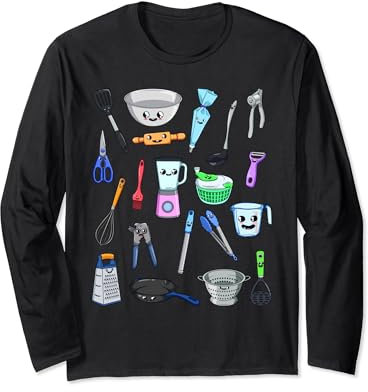 Beaucoup d'ustensiles de cuisine Kawaii Manche Longue