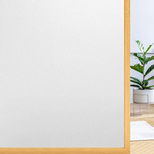 Lámina para Cristales 75 x 1000 cm Anti Calor y UV Anti Sol Vinilos para Ventanas Privacidad Vinilos para Cristales Opaco para Privacidad del Bano, Blanco Mate