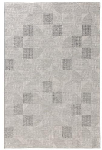 benuta Nest Teppich Bronco - Grau 80x150 cm - Kunstfaser - Outdoor geeignet - Rechteckig & im Style: Geometrisch, Minimalistisch - Pflegeleicht für Wohnzimmer Schlafzimmer
