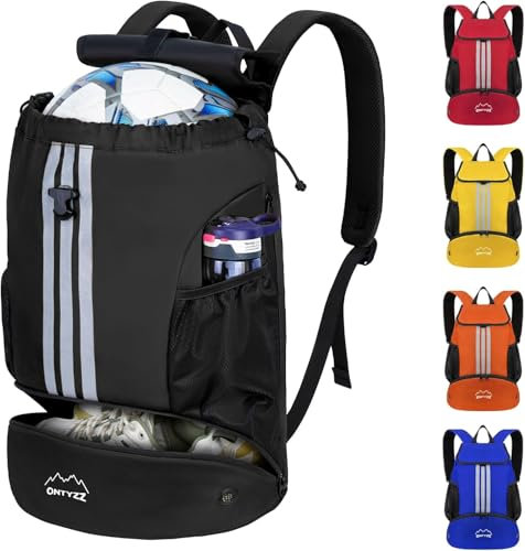 ONTYZZ Wasserdicht Rucksack mit Kordelzug Sportrucksack mit Schuhfach Multifunktionaler Tagesrucksack für Gym Yoga Schwimmen Tanzen Basketball Volleyball Fußball Tasche