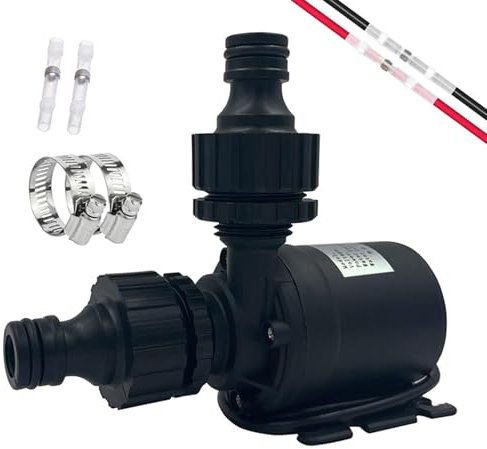 Bomba de agua sumergible sin escobillas de 12 V, núcleo de bomba de cerámica, 800 L/H 5 m, mini bomba de agua sumergible, DC 12 V sin escobillas, bomba anfibia para estanque, acuario, fuente solar y